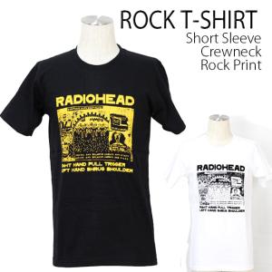 ロックtシャツ バンドtシャツ パンク レディオヘッド Radiohead コミックロゴ メンズ レディース M-2XLサイズ 黒色 白色 ストリート系｜t-link
