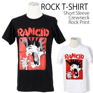 ロックtシャツ バンドtシャツ パンク ランシド Rancid コミックイラスト メンズ レディース M-2XLサイズ 黒色 白色 ストリート系｜t-link