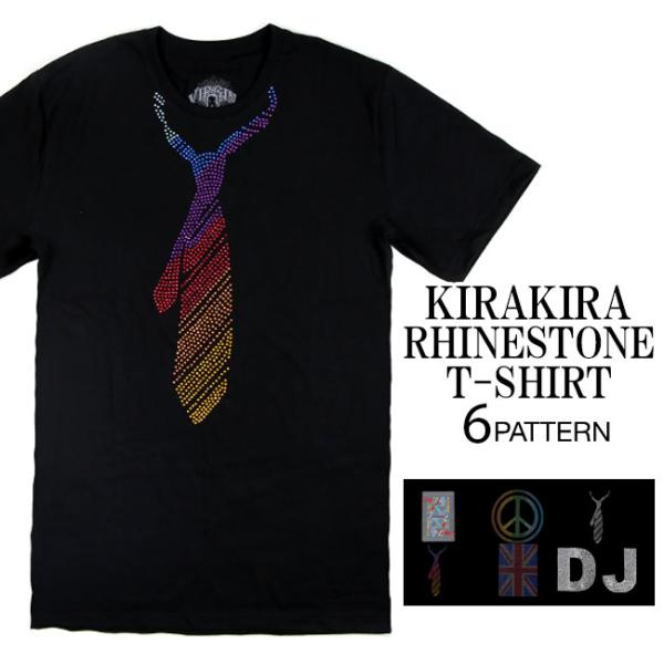 ラインストーン デザインTシャツ 6種類 半袖 トランプ クロス ピース ネクタイ イギリス レディ...