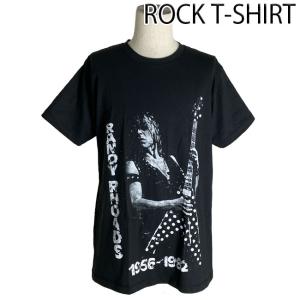 ロックTシャツ バンドTシャツ パンク Randy Rhoads ランディ ローズ ギターソロ Mサイズ Lサイズ XLサイズ 黒色｜t-link