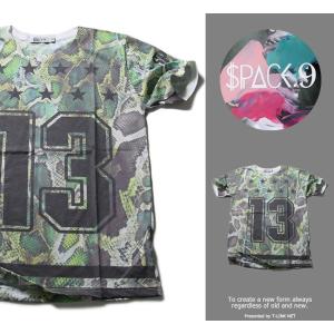 Tシャツ メンズ おしゃれ 半袖 ストリート系 SPACE9 デザインTシャツ SNAKE ヘビ柄 ...