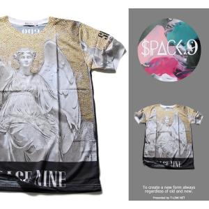 爆買 Tシャツ メンズ おしゃれ 半袖 ストリート系 SPACE9 デザインTシャツ GOD アテナ...