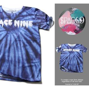 Tシャツ メンズ おしゃれ 半袖 SPACE9 デザインTシャツ TIE DYE柄 たいだい柄 青 ...