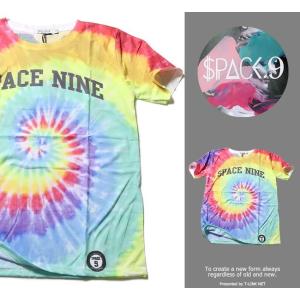 爆買 SPACE9 デザインTシャツ TIE DYE柄 たいだい柄 渦巻き M Lサイズ