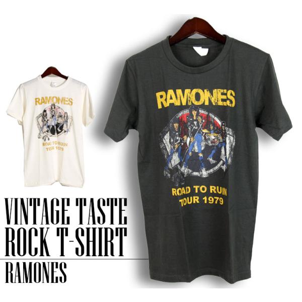 ヴィンテージロックTシャツ バンドTシャツ パンク RAMONES ラモーンズ 大きいサイズ 綿 黒...