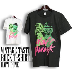 ヴィンテージロックtシャツ バンドtシャツ パンク DAFT PUNK ダフトパンク M Lサイズ 黒色