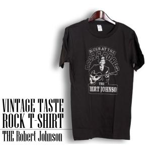 ヴィンテージロックtシャツ バンドtシャツ メンズ レディース パンク Robert Leroy Johnson ロバート ジョンソン M L XLサイズ 黒色｜t-link