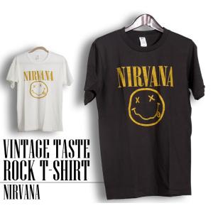 ヴィンテージロックtシャツ バンドtシャツ メンズ レディース パンク  Nirvana ニルヴァーナ ニルバーナ M L XLサイズ 黒色｜t-link