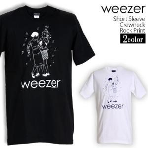 ロックtシャツ バンドtシャツ メンズ Weezer ウィーザー パンク ロックファッション メンズ レディース Mサイズ Lサイズ XLサイズ 黒色 白色 ストリート系｜t-link