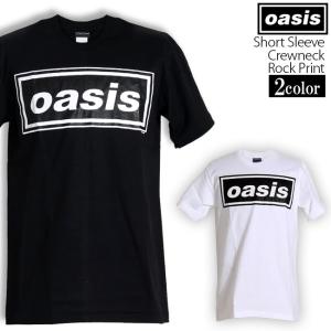 ロックtシャツ バンドtシャツ パンク oasis オアシス シンプルロゴ メンズ レディース Mサイズ Lサイズ XLサイズ 黒色 白色 ストリート系｜t-link