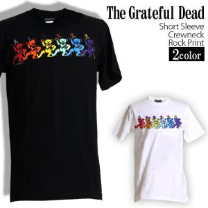 ロックtシャツ バンドtシャツ パンク The Grateful Dead デッドベア メンズ レディース Mサイズ Lサイズ XLサイズ 黒色 白色 ストリート系｜t-link