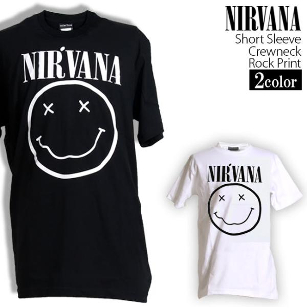 ロックtシャツ バンドtシャツ パンク Nirvana ニルヴァーナ スマイル メンズ レディース ...