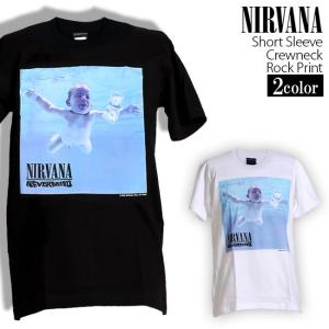 ロックtシャツ バンドtシャツ パンク Nirvana ニルヴァーナ 海を泳ぐ子供 メンズ レディース Mサイズ Lサイズ XLサイズ 黒色 白色 ストリート系