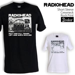 ロックtシャツ バンドtシャツ パンク RADIOHEAD レディオヘッド メンズ レディース Mサイズ Lサイズ XLサイズ 黒色 白色 ストリート系｜t-link