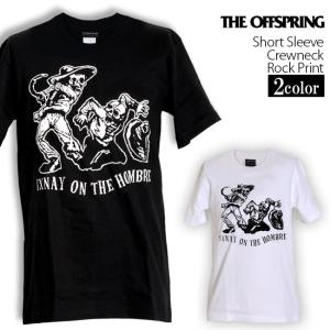 ロックtシャツ バンドtシャツ パンク The Offspring オフスプリング 骸骨イラスト メンズ レディース Mサイズ Lサイズ XLサイズ 黒色 白色 ストリート系｜t-link