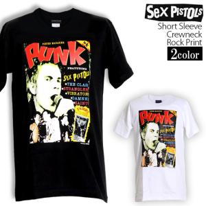 ロックtシャツ バンドtシャツ パンク セックスピストル Sex Pistols ライブ写真ロゴ メンズ レディース Mサイズ Lサイズ XLサイズ 黒色 白色 ストリート系｜t-link