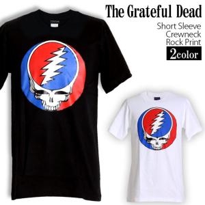 ロックtシャツ バンドtシャツ パンク The Grateful Dead 稲妻×ドクロ メンズ レディース Mサイズ Lサイズ XLサイズ 黒色 白色 ストリート系｜t-link