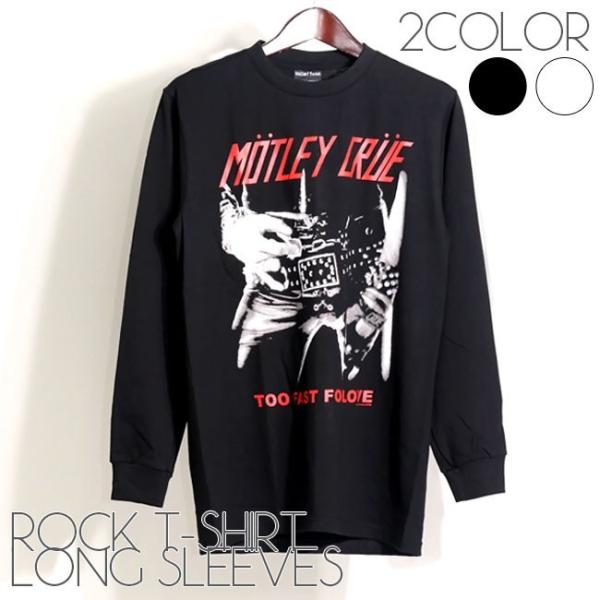 爆買 ロックTシャツ バンドTシャツ 長袖 メンズ MOTLEY CRUE モトリークルー ロゴTシ...