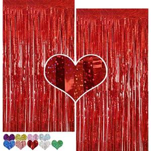 2個セット Augsion スパークリング カーテン キラキラ タッセルカーテン クリスマスイブ パーティー飾り付け キラキラフリンジカーテン