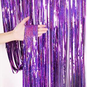 2個セット Augsion スパークリング カーテン キラキラ タッセルカーテン デコレーション キラキラ フリンジカーテン イベントの装飾