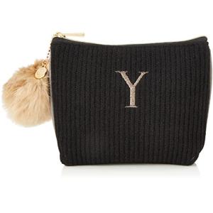 グローバルアロー トリコットイニシャル フラットポーチ BK/Y サイズ:約W16 D2.5 H12 D19-1929