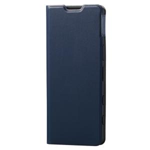 elecom エレコムXperia 5 III ケース カバー レザー 手帳 フラップ 薄型 軽量 マグネット ネイビー エクスペリア