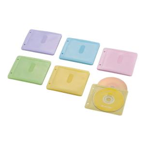 elecom エレコム 不織布ケース / Blu-ray対応 / 両面収納2穴付 / 30枚入 / 60枚収納 / 5色アソート