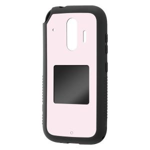 らくらくスマートフォン me F-01L らくらくスマホ F-42A カバー ケース 耐衝撃 衝撃に強い 保護 傷に強い スクエア ハード ソフト クッション ever ピンク｜t-mall-tfn