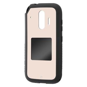 らくらくスマートフォン me F-01L らくらくスマホ F-42A カバー ケース 耐衝撃 衝撃に強い 保護 傷に強い スクエア ハード ソフト クッション ever ベージュ｜t-mall-tfn