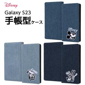 Galaxy S23 ケース ギャラクシーS23 手帳型ケース デニム ディズニー ミッキー ドナルド グーフィー GalaxyS23 SC-51D SCG19 カバー デニム生地 スマホケース｜t-mall-tfn