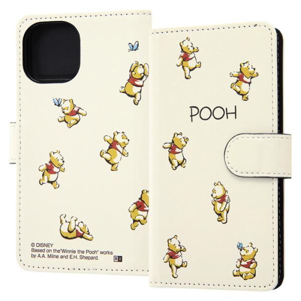 iPhone13 mini ディズニー カバー ケース 手帳型 レザー 革 保護 マグネット カード...