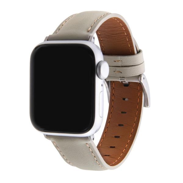 Apple Watch バンド 41mm 40mm アップルウォッチ 本革 レザー 交換ベルト グレ...