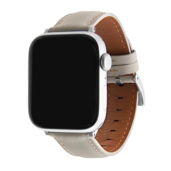 Apple Watch バンド 45mm 44mm 49mm 本革 ライトグレー レザーバンド ビジ...