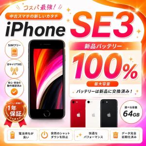 iPhone SE3 128GB バッテリー100% SIMフリー Apple 【新品バッテリー100％】中古 iPhoneSE3 SE3 第3世代 SIMフリー