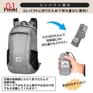 折りたたみリュック 軽量 大容量 折り畳み 丈...の詳細画像2