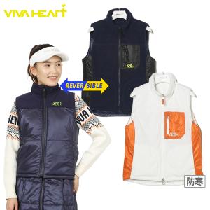 【30％OFFセール】リバーシブルベスト レディース ビバハート VIVA HEART 2022 秋冬 新作 ゴルフウェア 012-47070