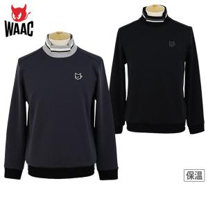 WAAC ゴルフ ワック ロゴエンボス起毛ジャカード長袖モックネック