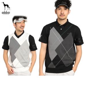 【40％OFFセール】ベスト メンズ アダバット adabat 2024 春夏 新作 ゴルフウェア 082-28340｜t-on