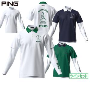 サイズ：LL PING ピン 2024年モデル ハイネック 長袖Tシャツ  ホワイト系 [240101428221] ゴルフウェア メンズ ストスト PING 【新品】PING ピン 2024年モデル ハイネック 長袖Tシャツ