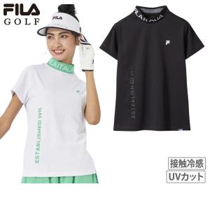 サイズ：L FOOT JOY フットジョイ 2024年モデル モックネック 半袖Tシャツ 総柄 ピンク系 [240101218448] ゴルフウェア レディース ストスト サイズ：L FOOT JOY フットジョイ 2024年モデル モックネック