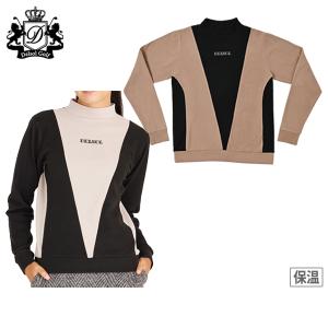 サイズ：42 HEAL CREEK ヒールクリーク  長袖ハーフジップTシャツ 総柄 ネイビー系 [240101449138] ゴルフウェア レディース ストスト サイズ：42 HEAL CREEK ヒールクリーク 長袖ハーフジップTシャツ