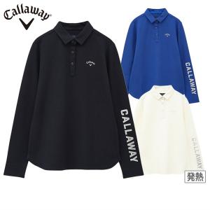 サイズ：M CALLAWAY キャロウェイ 2024年モデル 長袖ポロシャツ  ホワイト系 [240101416829] ゴルフウェア レディース ストスト サイズ：M CALLAWAY キャロウェイ 2024年モデル 長袖ポロシャツ