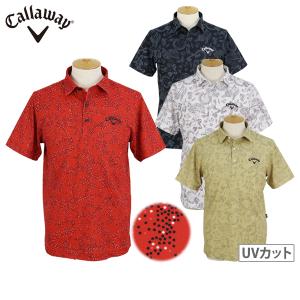 サイズ：L CALLAWAY キャロウェイ  半袖ポロシャツ 総柄 グレー系 [240101428017] ゴルフウェア メンズ ストスト 1-240101432654-m-01-pl.jpg