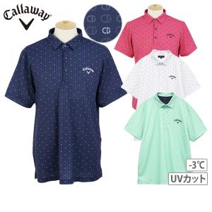 サイズ：3L CALLAWAY キャロウェイ  半袖ポロシャツ ボタンダウン 星 総柄 ホワイト系 [240101432711] ゴルフウェア メンズ ストスト Callaway 【新品】CALLAWAY キャロウェイ 半袖ポロシャツ ボタン