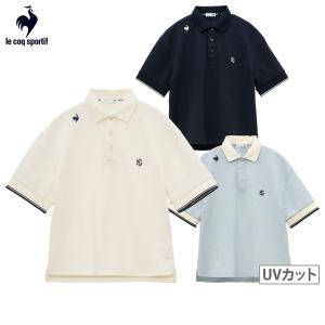 サイズ：LL LE COQ GOLF ルコックゴルフ  半袖 コットン ニットセーター  ネイビー系 [240101463649] ゴルフウェア レディース ストスト サイズ：LL LE COQ GOLF ルコックゴルフ 半袖 コットン ニット