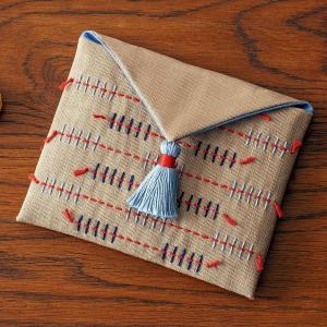 刺し子 キット Lecien ルシアン コスモ AYUFISH int. フラップポーチ Tweed - ツイード柄 -