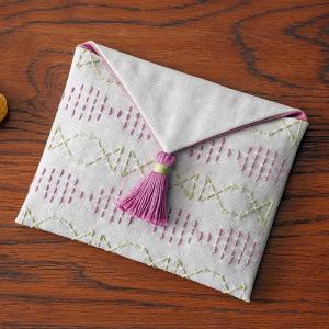 刺し子 キット Lecien ルシアン コスモ AYUFISH int. フラップポーチ Candy - キャンディー柄 -