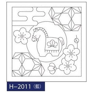 刺し子 花ふきん 布パック オリムパス 午と飛び麻の葉 藍 和柄 図案 H 11 Op Shn I H 11 セイカ堂小売部 ヤフー店 通販 Yahoo ショッピング