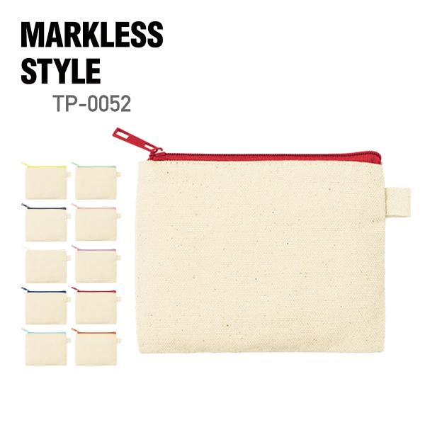 バッグ 無地 MARKLESS STYLE マークレススタイル カラーファスナーキャンバスフラットポ...