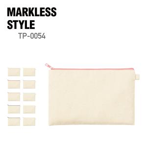 バッグ 無地 MARKLESS STYLE マークレススタイル カラーファスナーキャンバスフラットポーチ（M） TP-0054 男女兼用 収納 整理 整頓 小物入れ メイクポーチ